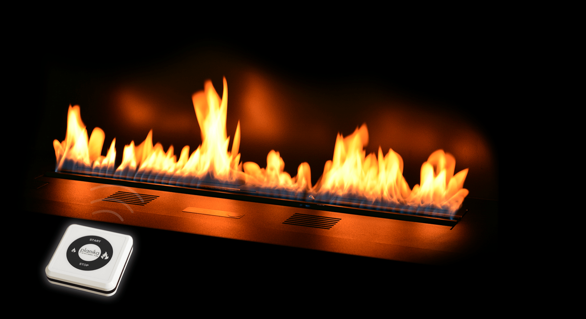Chimenea de bioetanol - PRIME FIRE - Planika - contemporánea / adosada / de  esquina